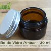 Boião - Vidro Ambar - 30 ml (c/tampa de Alumínio)