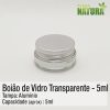 Boião - Vidro Transparente - 5 ml (c/tampa de Alumínio)
