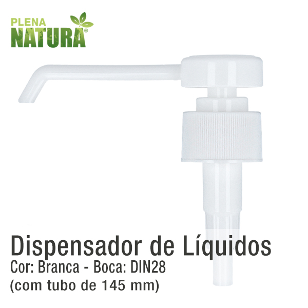 Dispensador de Líquidos - BRANCO (Boca: DIN28 - tubo até 145mm)