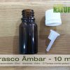 Frasco de Vidro Ambar, c/Tampa e gotejador - Din18 - 10ml